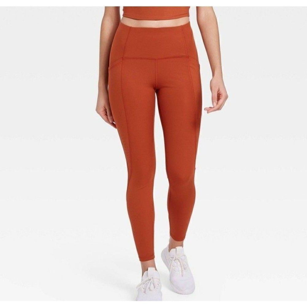 Women's Sculpted Linear Laser Cut High-Waited‎ 7/8 Legging 25" - XS
